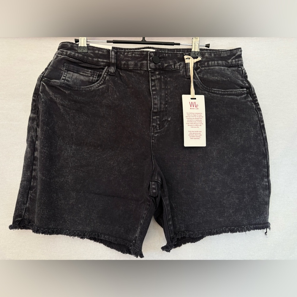 Wash Lab Myra Biker Denim Shorts